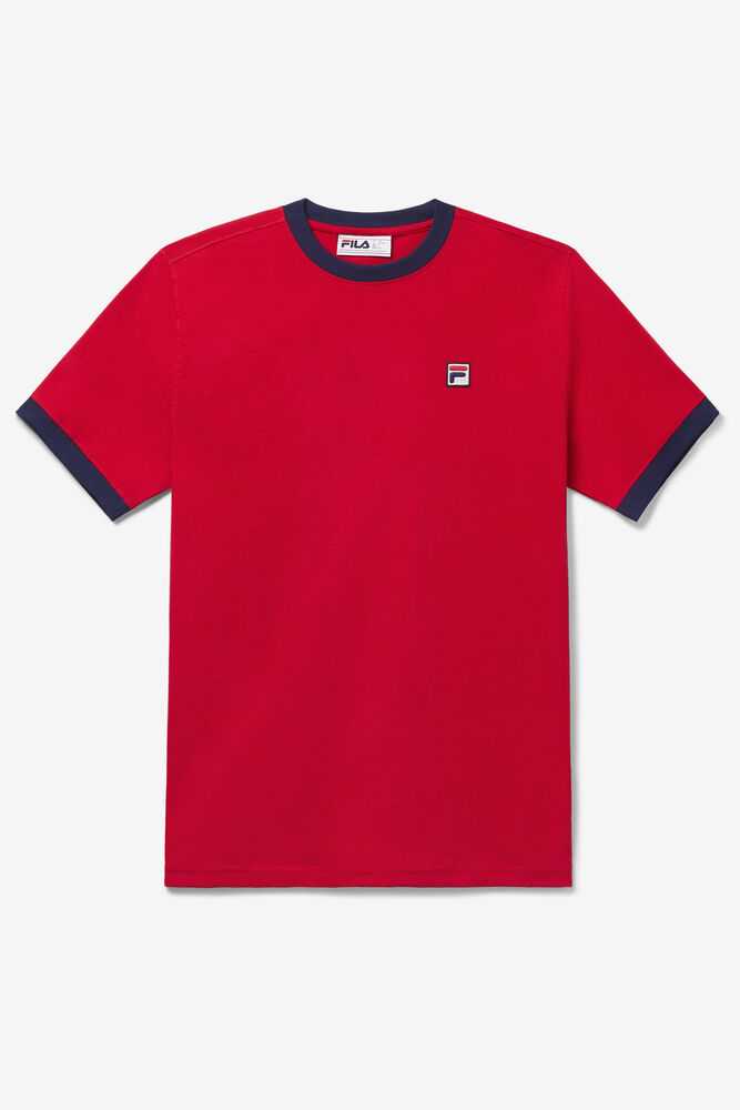 Red Men\'s FILA Marconi Ringer T-shirts | USA-048693