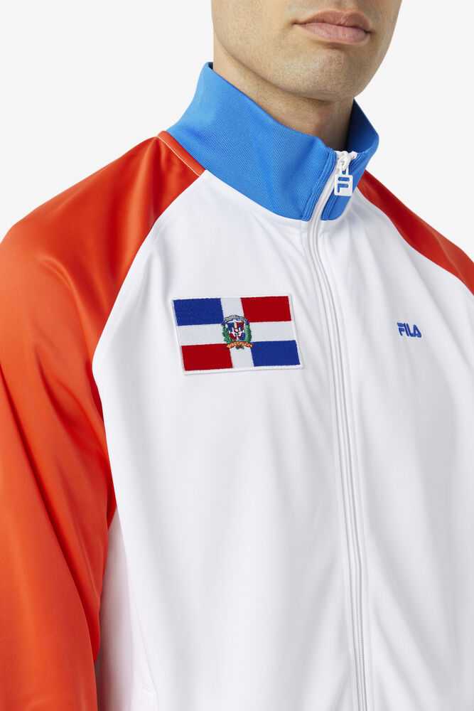 Red White Blue Men's FILA Dominican Republic Track Jackets | USA-519682