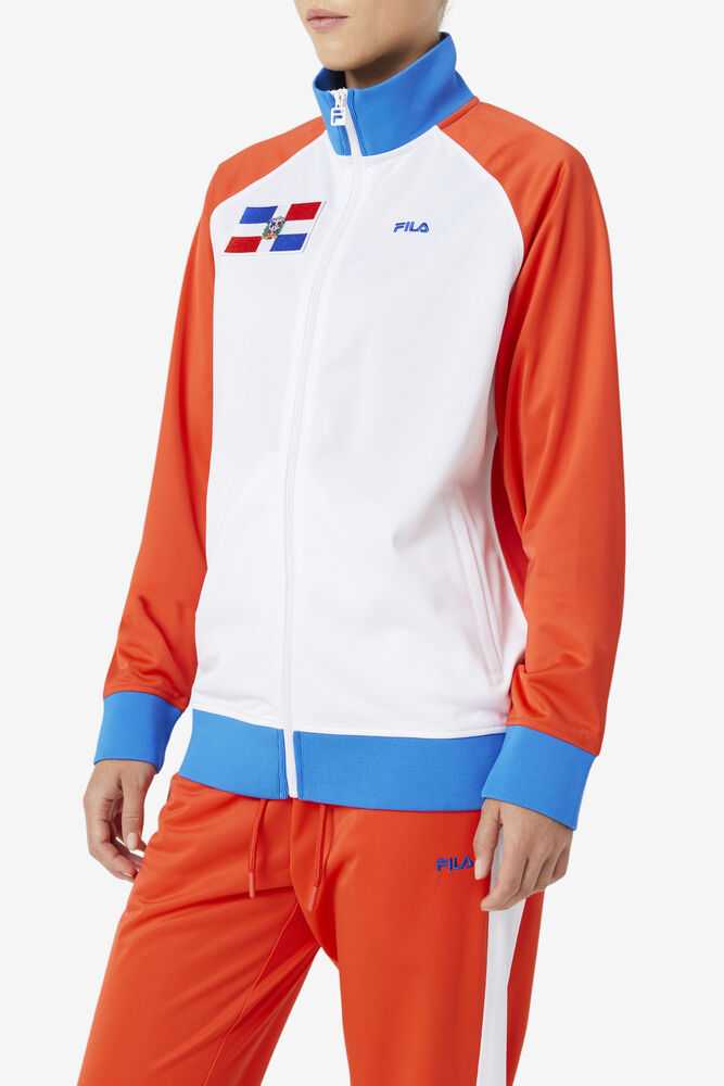 Red White Blue Men's FILA Dominican Republic Track Jackets | USA-519682