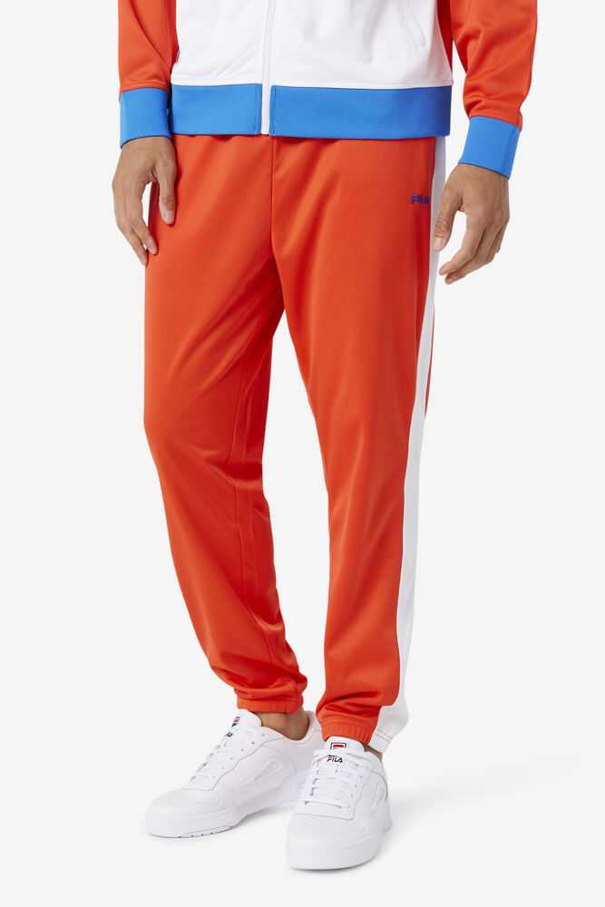 Red White Men's FILA Dominican Republic Track Pants | USA-287069