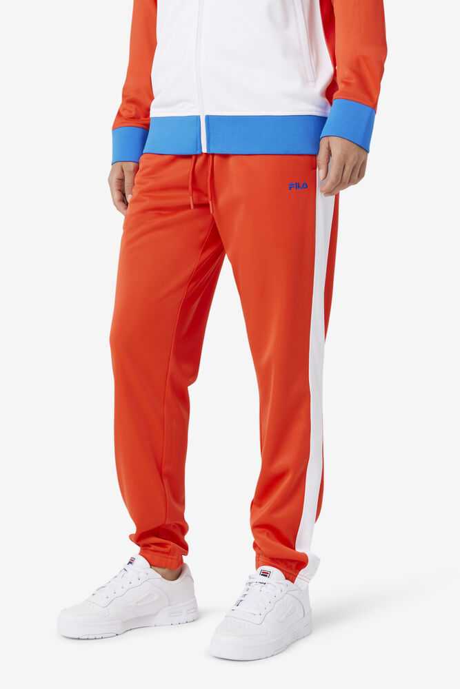 Red White Men's FILA Dominican Republic Track Pants | USA-287069