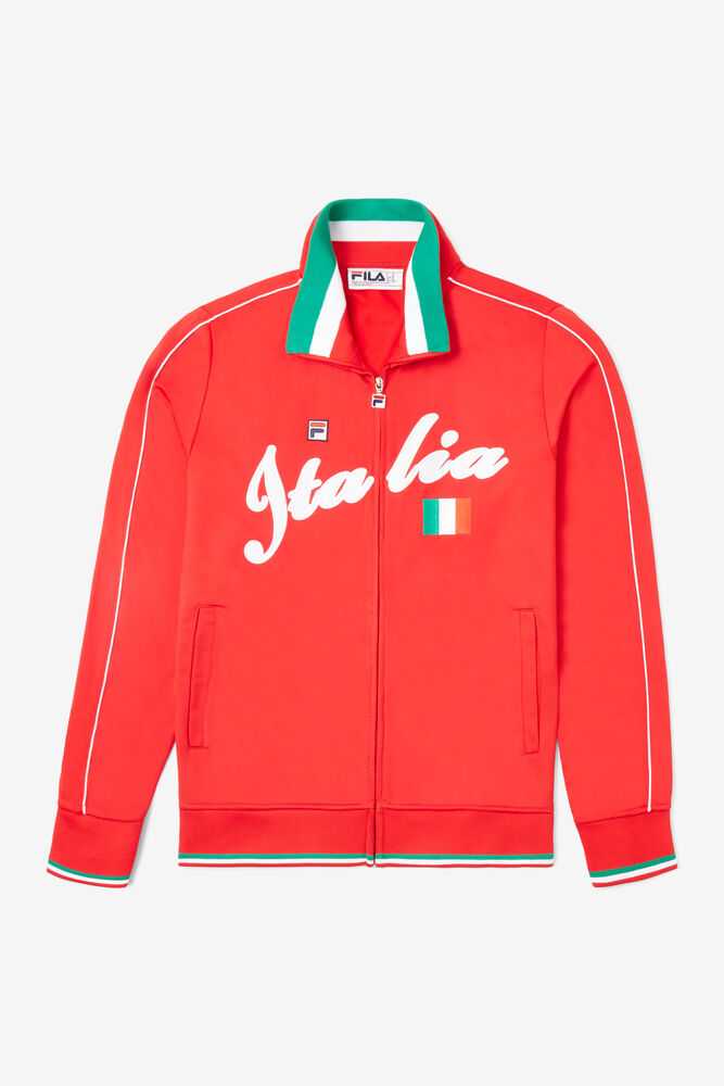 Red White Men\'s FILA Italia Track Jackets | USA-16157