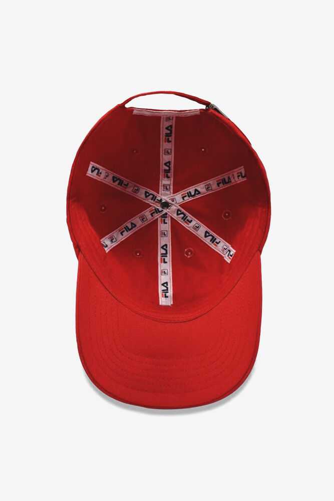 Red Women's FILA Embroidered Baseball Cap | USA-15117