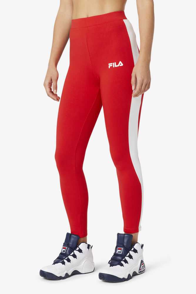 Red Women's FILA Mercy Leggings | USA-15530