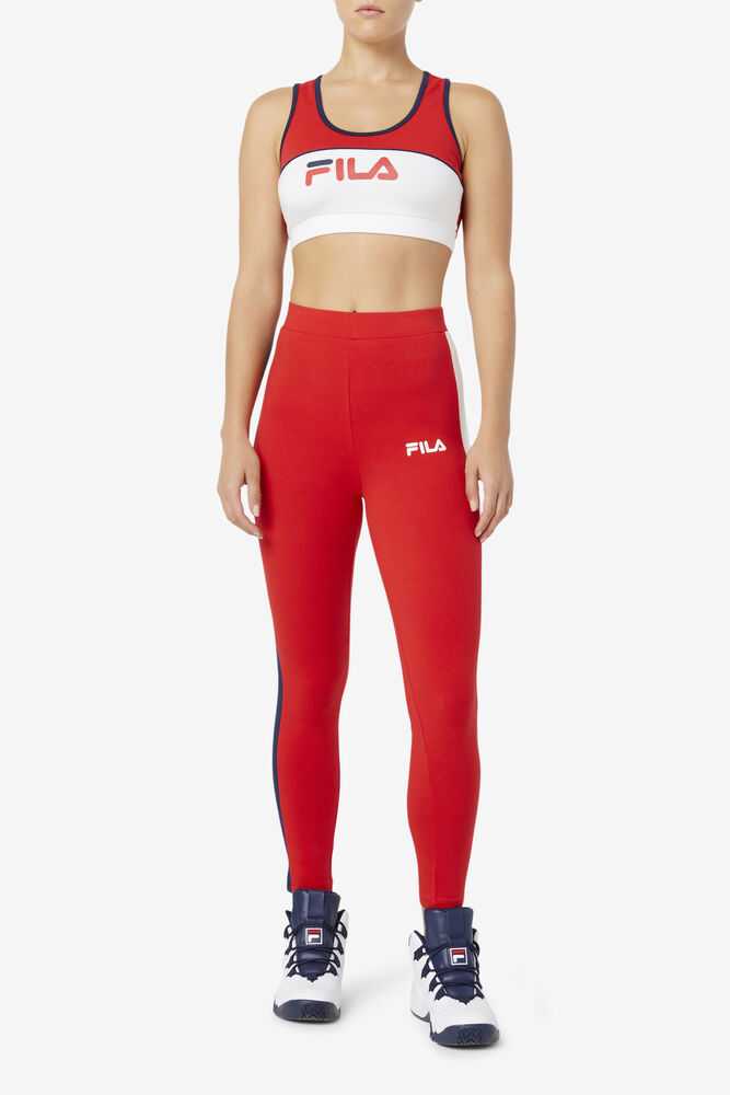 Red Women's FILA Mercy Leggings | USA-15530