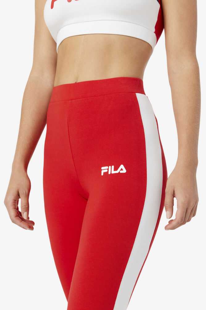 Red Women's FILA Mercy Leggings | USA-15530