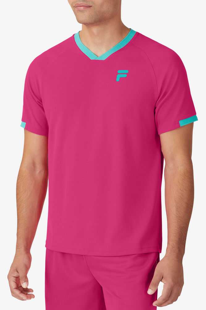 Rose Men's FILA Bevans Tennis Shirts | USA-16070