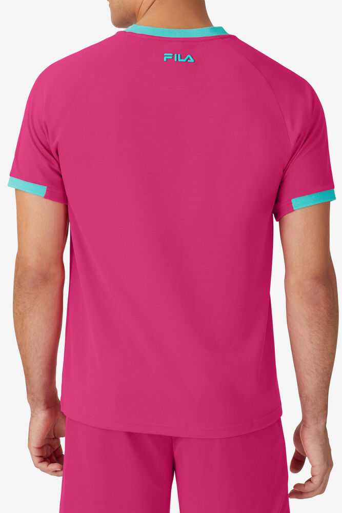 Rose Men's FILA Bevans Tennis Shirts | USA-16070