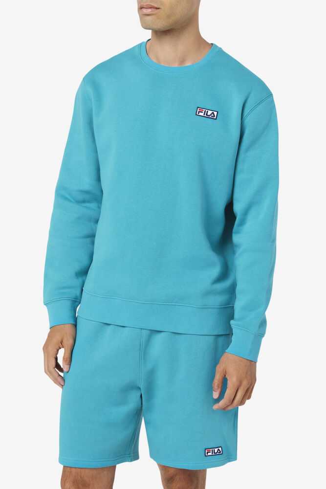 Turquoise Men's FILA Garran Sweatshirt | USA-385091