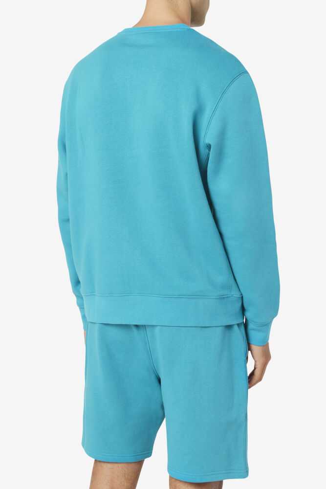 Turquoise Men's FILA Garran Sweatshirt | USA-385091