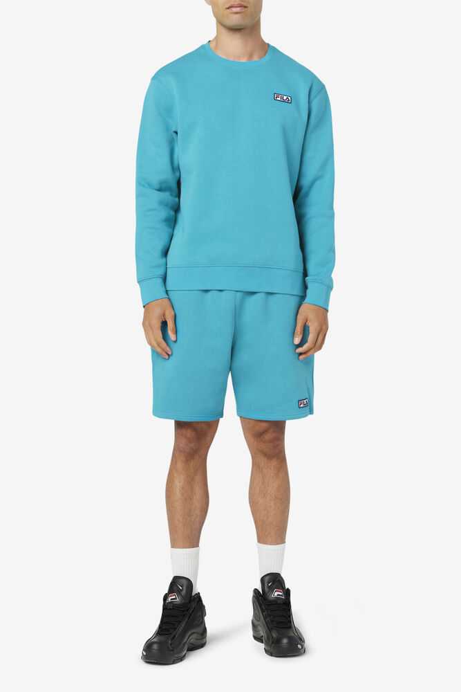 Turquoise Men's FILA Garran Sweatshirt | USA-385091