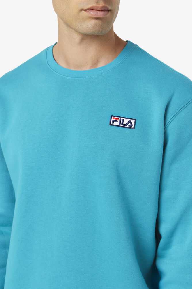 Turquoise Men's FILA Garran Sweatshirt | USA-385091