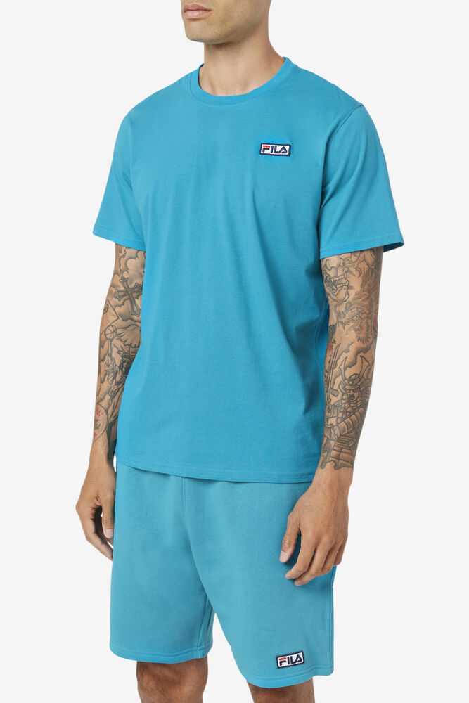 Turquoise Men's FILA Skylar T-shirts | USA-927301