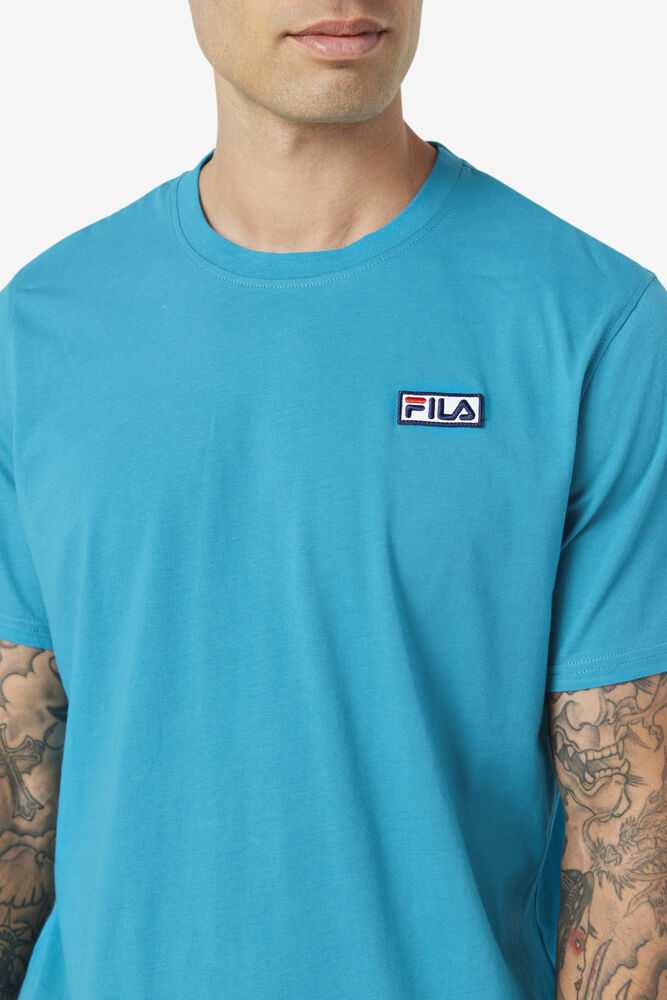 Turquoise Men's FILA Skylar T-shirts | USA-927301