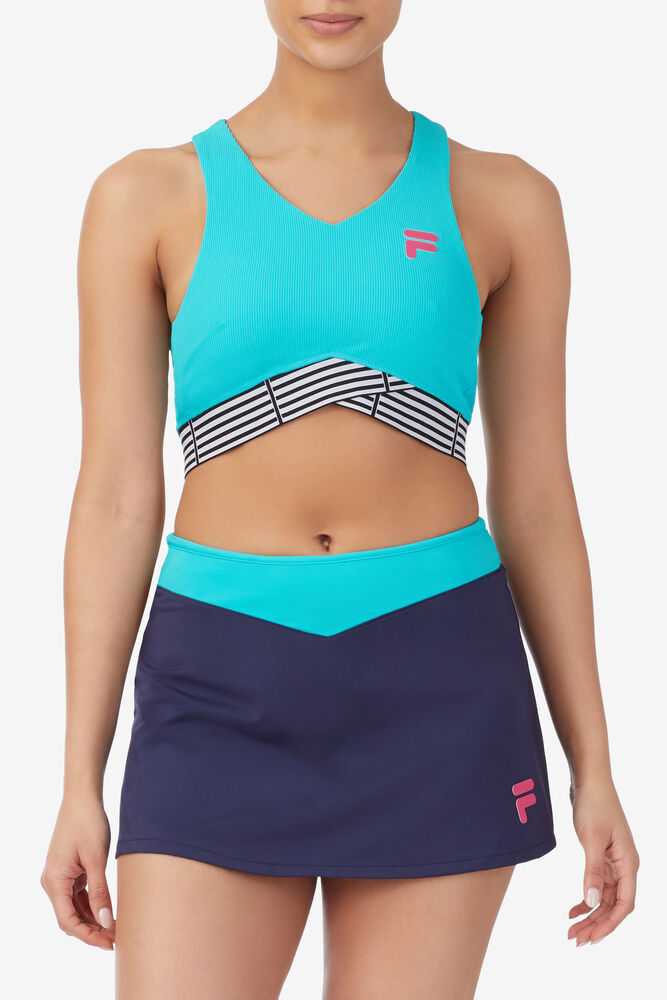 Turquoise Women's FILA Baseline Tennis Tank Top | USA-15295