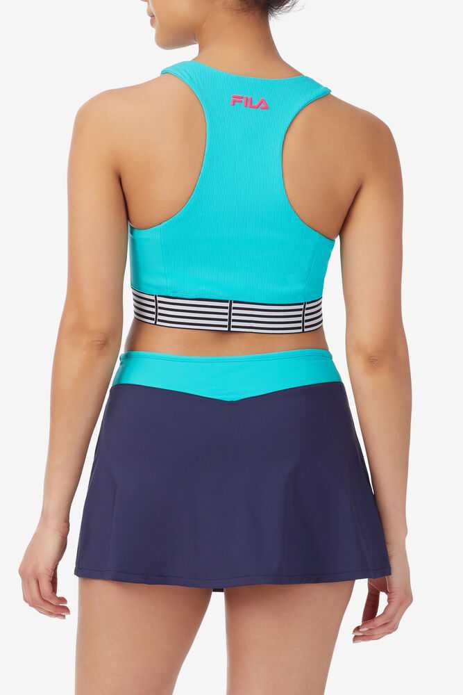 Turquoise Women's FILA Baseline Tennis Tank Top | USA-15295