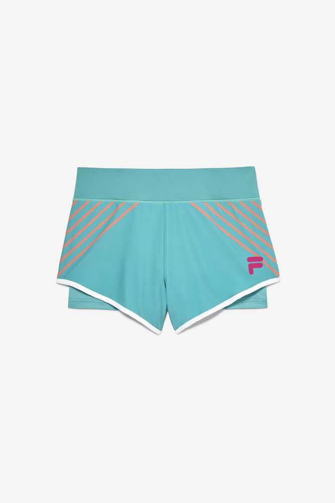 Turquoise Women\'s FILA Bevans Tennis Shorts | USA-15173