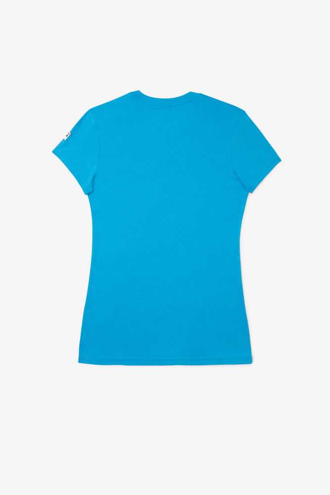 Turquoise Women's FILA Nyc Tennis Shirts | USA-15255