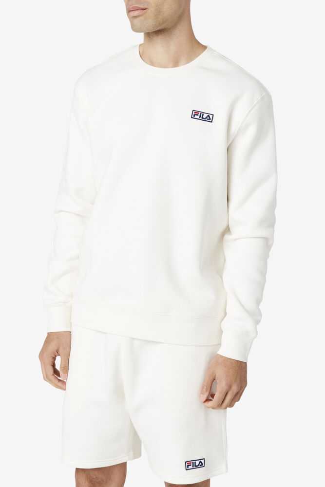 White Black Men's FILA Garran Sweatshirt | USA-263174