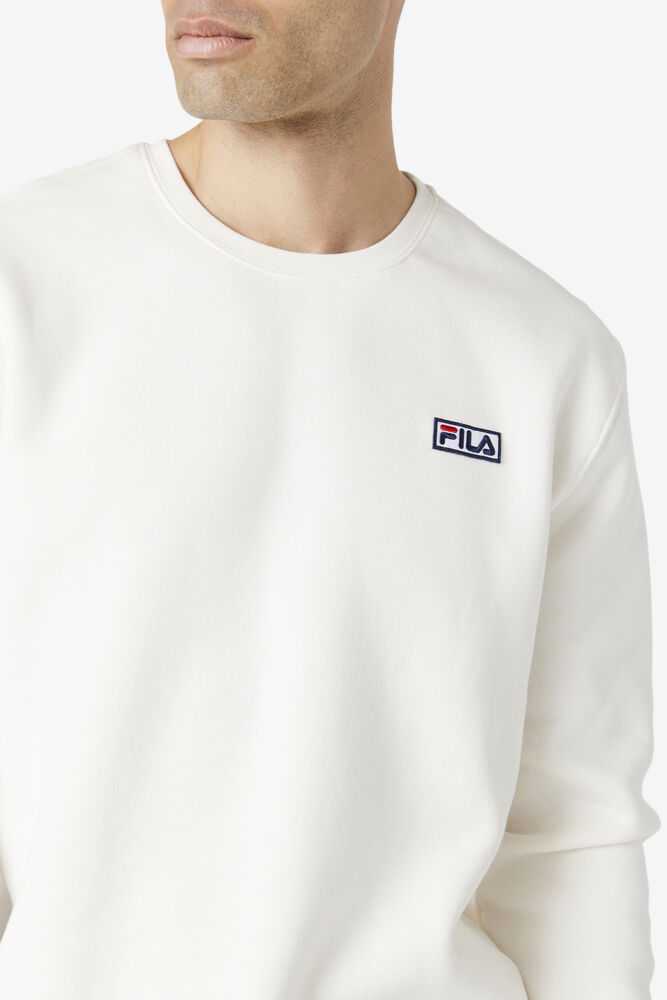 White Black Men's FILA Garran Sweatshirt | USA-263174