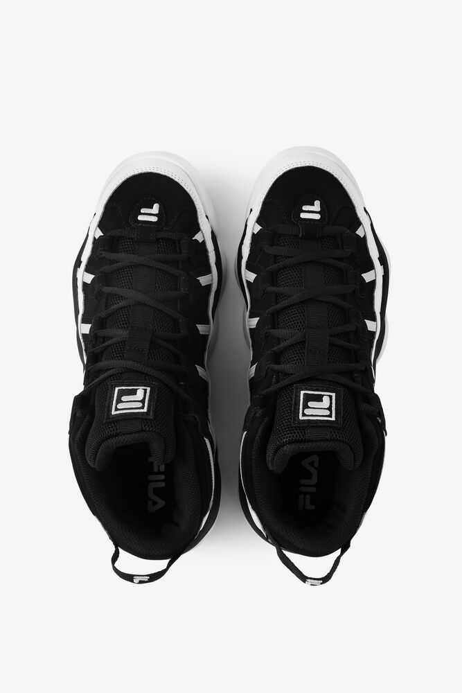 White Black Metal Silver Men's FILA Stackhouse Spaghetti Sneakers | USA-435867