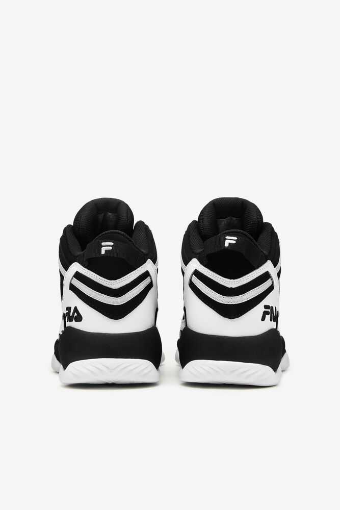 White Black Metal Silver Men's FILA Stackhouse Spaghetti Sneakers | USA-435867