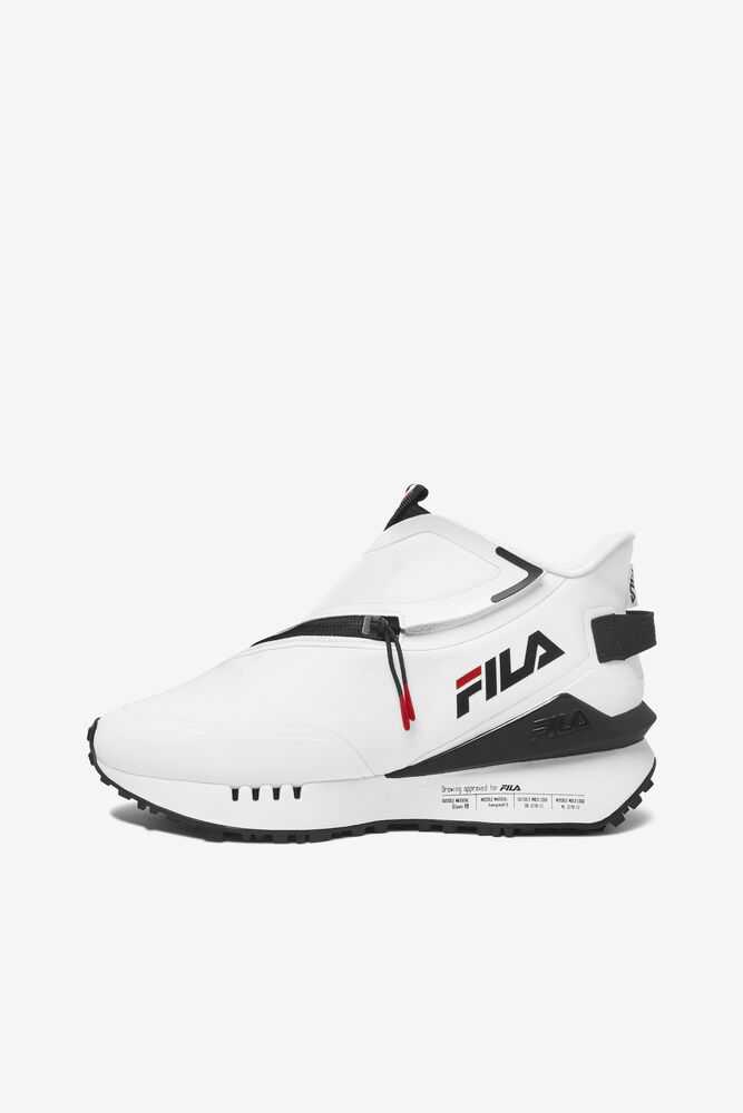 White Black Red Women's FILA Space Runner Running Shoes | USA-15875