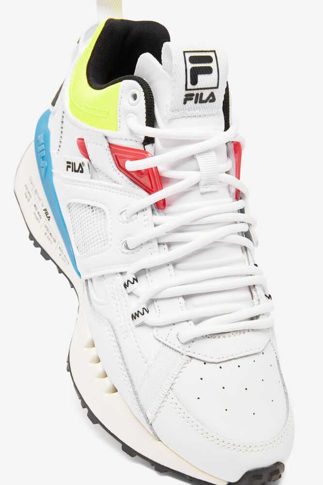 White Black Red Women's FILA Spectra Sneakers | USA-15790