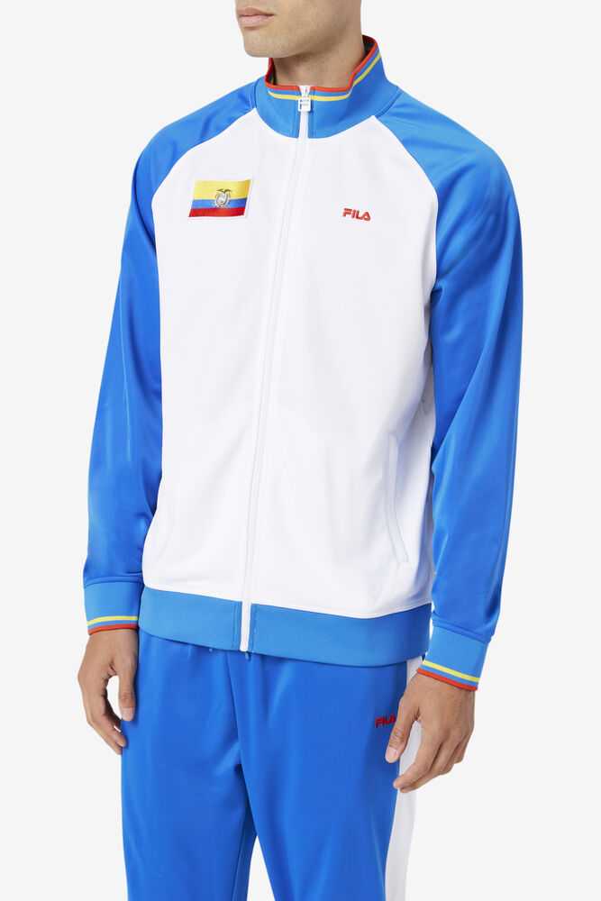 White Blue Red Yellow Women's FILA Ecuador Track Jackets | USA-15504