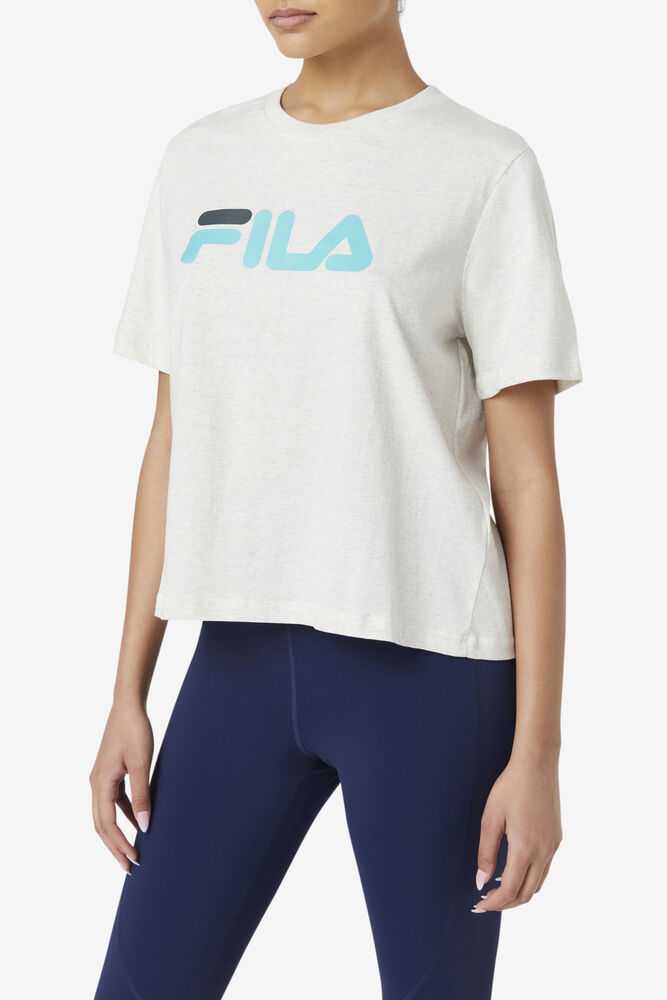 White Blue Turquoise Women's FILA Miss Eagle T-shirts | USA-15737