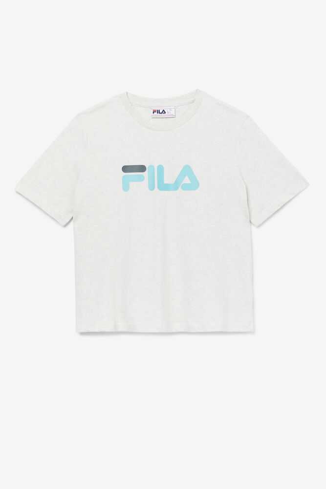 White Blue Turquoise Women\'s FILA Miss Eagle T-shirts | USA-15737