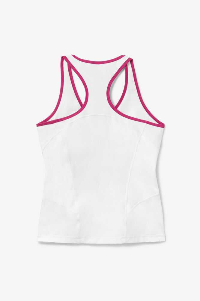 White Fuchsia Women's FILA Baseline Tennis Tank Top | USA-15278