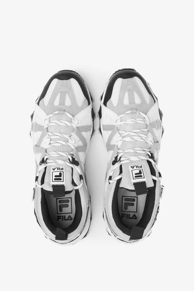 White Grey Black Men's FILA Excursion Sneakers | USA-548673