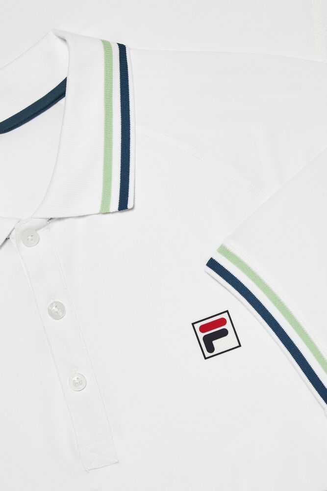 White Men's FILA Baseline Tennis Polo | USA-16060