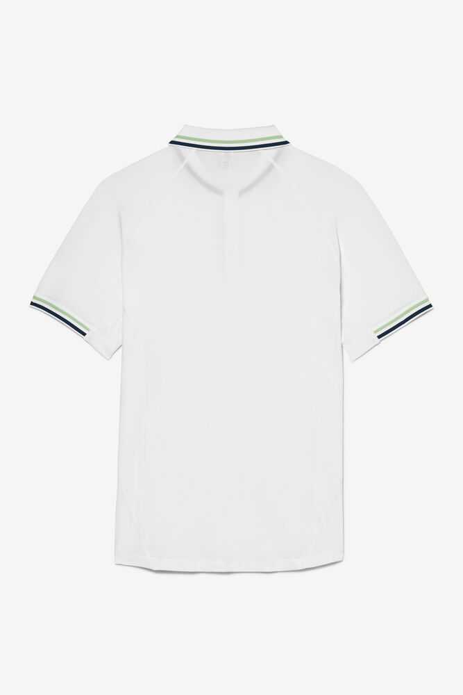 White Men's FILA Baseline Tennis Polo | USA-16060