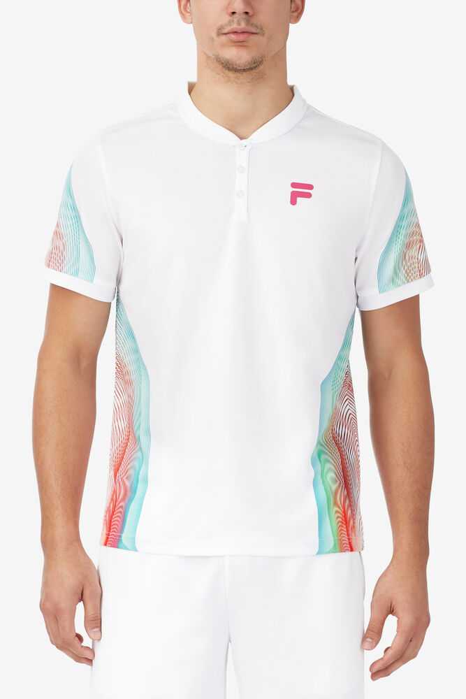 White Men's FILA Bevans Tennis Shirts | USA-16068