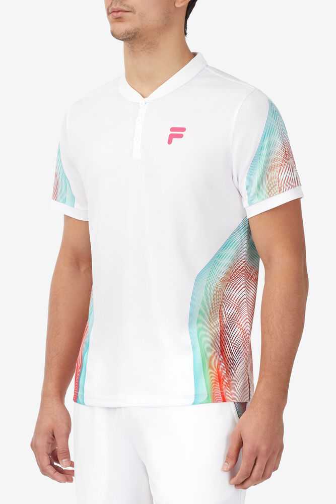 White Men's FILA Bevans Tennis Shirts | USA-16068