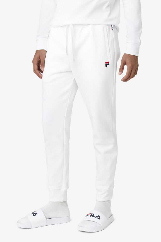 White Men's FILA Chardon Fleece Joggers | USA-607159