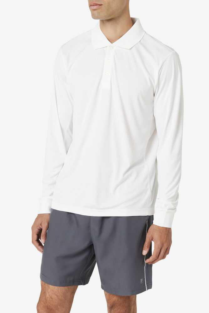 White Men's FILA Crestable Tennis Shirts | USA-16031