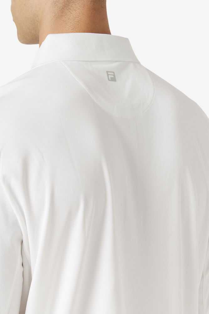 White Men's FILA Crestable Tennis Shirts | USA-16031