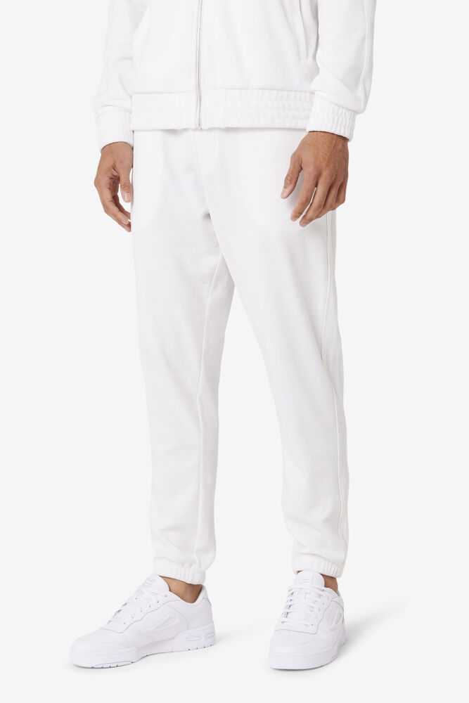 White Men's FILA Deverall Velour Pants | USA-934512