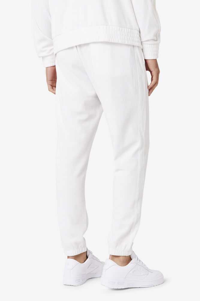 White Men's FILA Deverall Velour Pants | USA-934512