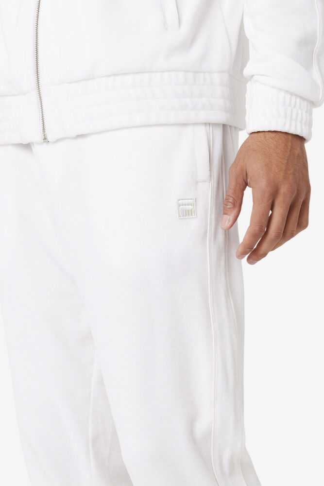 White Men's FILA Deverall Velour Pants | USA-934512