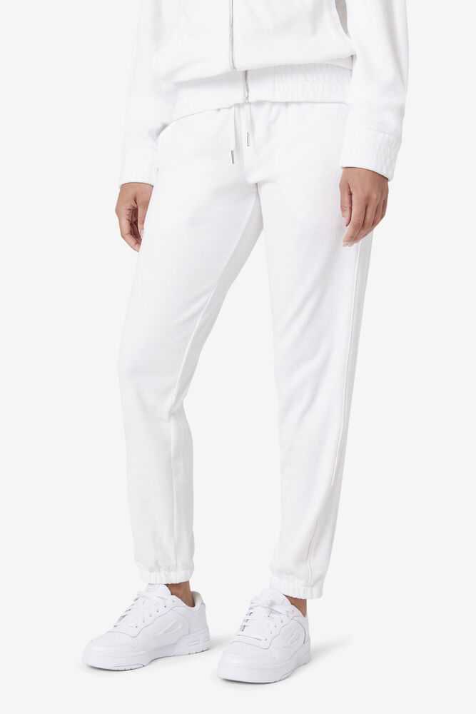 White Men's FILA Deverall Velour Pants | USA-934512