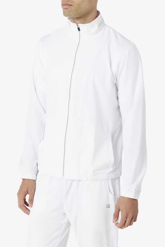 White Men's FILA Essentials Tennis Jackets | USA-15955