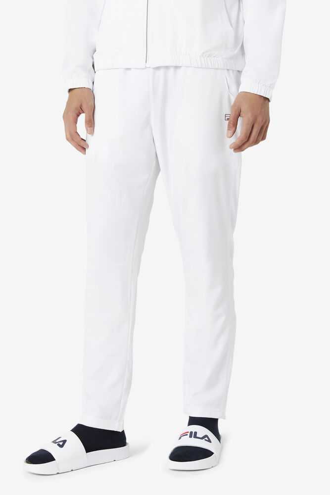 White Men's FILA Essentials Tennis Pants | USA-15996