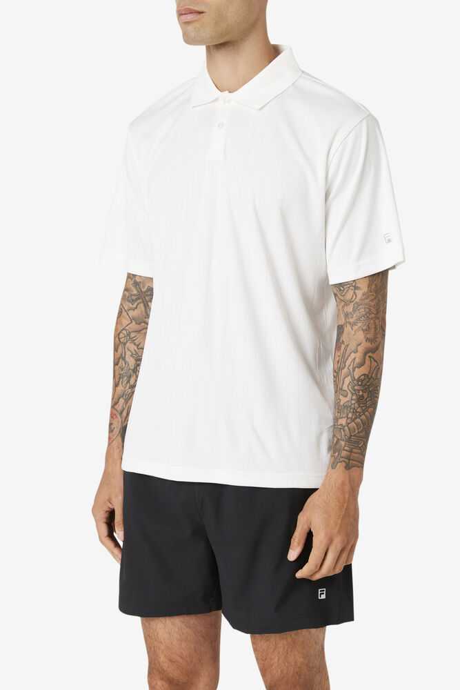 White Men's FILA Essentials Tennis Polo | USA-16018