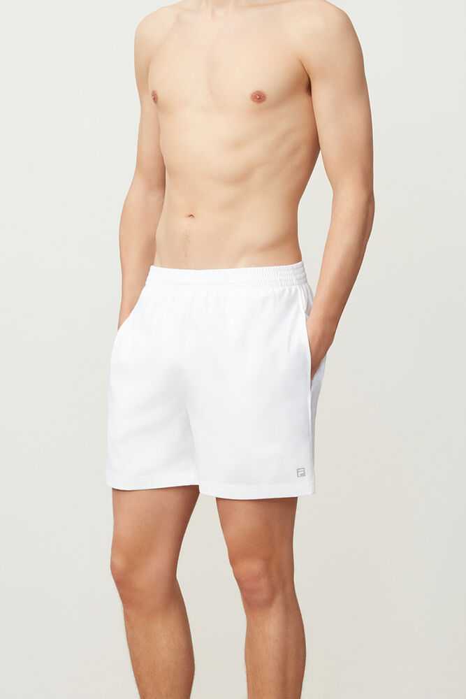 White Men's FILA Essentials Tennis Shorts | USA-15976