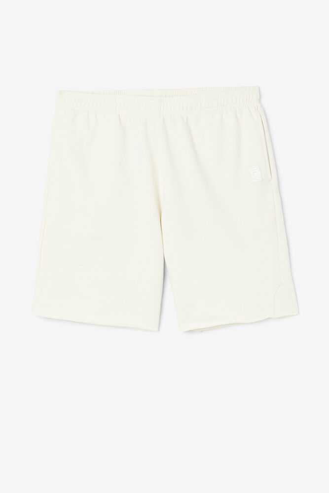 White Men\'s FILA French Fleece Shorts | USA-608719