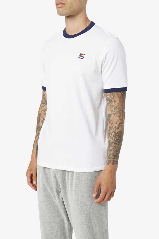 White Men's FILA Marconi Ringer T-shirts | USA-269043